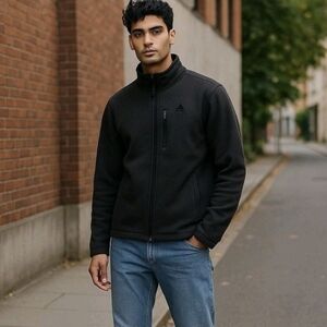 GERRY Heavyweight Waffle Knit Jacket With Fleece Lining